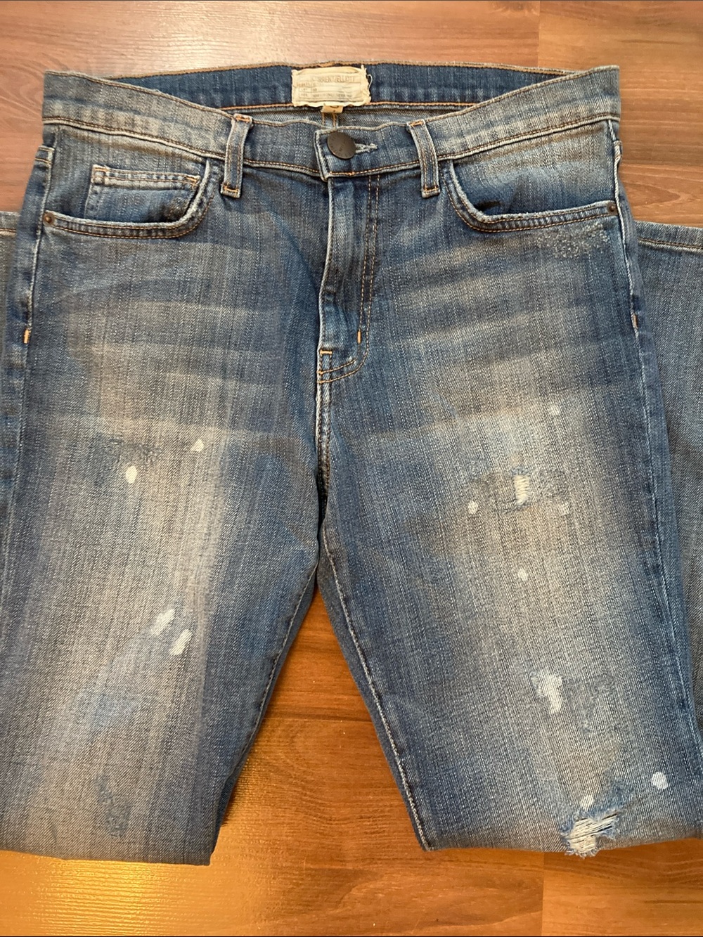 Current/Elliott Men's Faded Blue Slim Straight Jeans